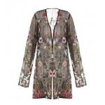 Sexy Embroidery V Neck Womens Casual Cardigan In Summer Full Sleeve Length for sale