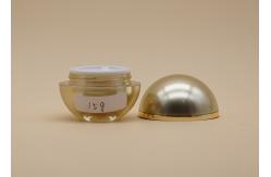 China Ball Shape Cosmetic Cream Containers , Gold Circle Empty Makeup jars supplier