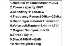 China NEODYMIUM Iron Boron loudspeaker , Kapton44.4mm(1.7in) , Neodymium N35 supplier