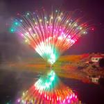 Liuyang Mandarin Fireworks Pyrotechnics 150 Shots Big Cake Fireworks 1.3g Un0335 Professional for sale