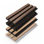 Akupanel 240*60 Nature Smoky Oak Wooden Walnut Veneer Slat akupanel Board for sale