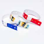 Custom Promotional Gift Item Wristbands Logo Vinyl PVC One Layer Waterproof Colorful Paper Wristband for sale