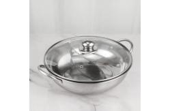 China Multifunction Hot Pot Soup Cooker Set Cookware Glass Lid SS410 Soup Pots supplier