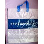 Frosted Plastic Bags / Soft Loop Handle Bag with Logo Printed for sale