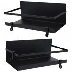 Magnetic Fridge Organizer With Black Seasoning Racks And Free Hooks