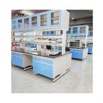 Steel-wood Lab Island Bench In Grey Or Customized Color With Customizable Number Of Doors for sale