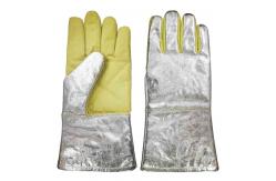 China EN407 4 Layers Palm Heat Resistant Work Gloves Aluminized Back And Cuff supplier