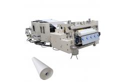 China Nice Design Dot To Dot Lamination Embossing Kitchen Towel Paper Rewinding Machine supplier