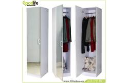 China Floor Standing Wooden Clothes Wardrobe EU Standard MDF With Mirror supplier