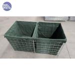 Durable HDP Galvanized MIL19 2.74M High Welded Gabion Box Geotexticle Cloth Lined Defensive Bastion Barriers for sale