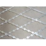 Silver Galvanized Welded 3.2mm Razor Wire Mesh 75x150mm Opening