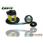 Super Bright Rechargeable Led Headlamp , IP68 Miners Cap Lamp With Cable Light for sale