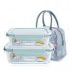 Meal Prep BPA Free Snap Lock 1040ml Glass Food Container for sale