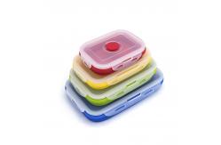 China Collapsible Silicone Children Bento Box With Plastic Lid supplier