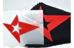 China Heat Press 2D 3D Iron On Adhesive Patches Red Hollow Star Shape supplier