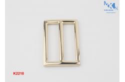 China Double Loop Metal Slide Buckle Light Gold Color 37mm Inner Size Zinc Alloy For Bag supplier