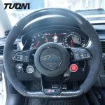 Black Audi Steering Wheel With Airbag Carbon Fiber Material Automotive Accessory for sale