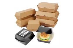 China LOW MOQ Custom Disposable Biodegradable Kraft Paper Burger  Food Packaging Box supplier
