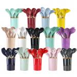 12PCS /set Kitchen Tool Silicone Kitchen Utensil Set With Wooden Handle for sale
