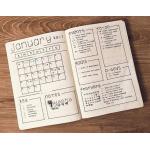 160 Pages Bullet Journal Notebook / Dotted Page Journal PU Leather Cover Material