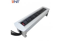 China Black  Matt Top Panel  table hidden socket  For  Hotel Room supplier