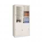 Modern Glass Door Filing Cabinet Movable School Steel Frame Bookshelf for sale