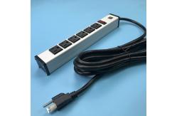 China Aluminum Shell 6 Outlet Power Strip Overload Protection For School Office supplier