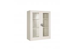 China Two Glass Doors Modern Living Room Book Shelf With Handle Lock supplier