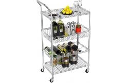 China Removable Tray 4 Tier Security Wire Rolling Cart For Restaurant Food Service supplier