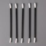 Twisted Tip Double Head Dust Free Class 100 Sealed Polyester Cloth Head Cleanroom Swab Stick for sale