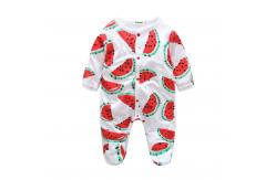 China Custom Pattern Print Newborn Cotton Romper , Organic Cotton Baby Clothes supplier