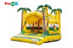 China Jungle Animal Theme Yellow Inflatable Bouncy Castle With Digital Printing supplier