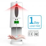 ABS Material White Color 1300ml Hand Sanitizer Dispenser With Thermometer for sale