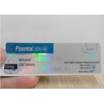 Pill Bottle vial Vial Labels Laser Material Square Shape For 50 Mg Tablet for sale