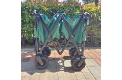 China Collapsible Wide PU Wheels Beach Folding Wagon Stretchable Handle Picnic Camping Cart supplier