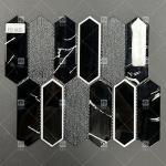 295x310mm Hexagonal Glass Mosaic Tile Glossy Surface  For Bathroom Wall