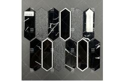China 295x310mm Hexagonal Glass Mosaic Tile Glossy Surface  For Bathroom Wall supplier