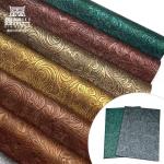 Embossed PVC Flower Pattern Synthetic Leather for Wallet Boxes Shoes Notebooks Decorative Bags-Durable Faux Leather Materials for sale