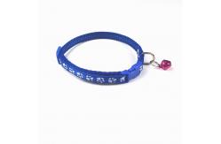China PP Small Dog Adjustable Collar Printed Foot Print With Bell Patch supplier