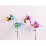 Metal Solar Garden Ornament With LED Outdoor Plug In Flamingos Cranes Peacocks for sale