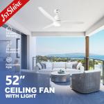 52 3 Solid Wood Blades Ceiling Fan for Home 10 Year Motor Natural Wind Remote Control for sale
