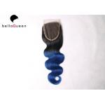 Two Three Tone hair Lace Closure Human Hair Weave Closure 1B / Blue for sale
