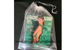 China 35x40cm 0.06mm Transparent LDPE Drawstring Storage Bag supplier