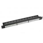 110 IDC RJ45 19 1U 24 Port Rack Mount Patch Panel UTP Cat6 Black Color for sale