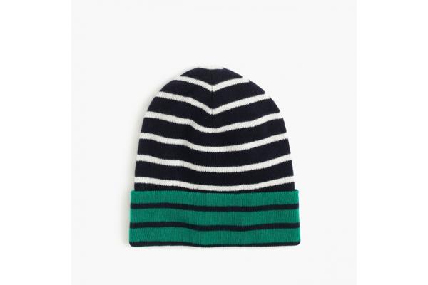 Complex Material Striped Beanie Hat , Lined Soft Beanie Hat Children Size
