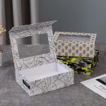 White Square Magnetic Flip Top Gift Box with Transparent Window for sale