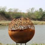 garden outdoor Wood Fueled Backyard Steel Fire Pit Fire Sphere for sale