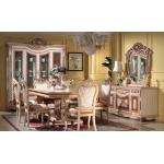 6 Chairs Carved Flower Dinning Room Set for sale