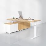 Modern Height Adjustable Electric Executive Desk Wood L Shaped Standing Desk for sale
