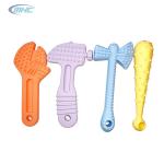 Wrench Hammer Silicone Chew Toy Engineering Tool Shape Food Grade Baby Teether for sale